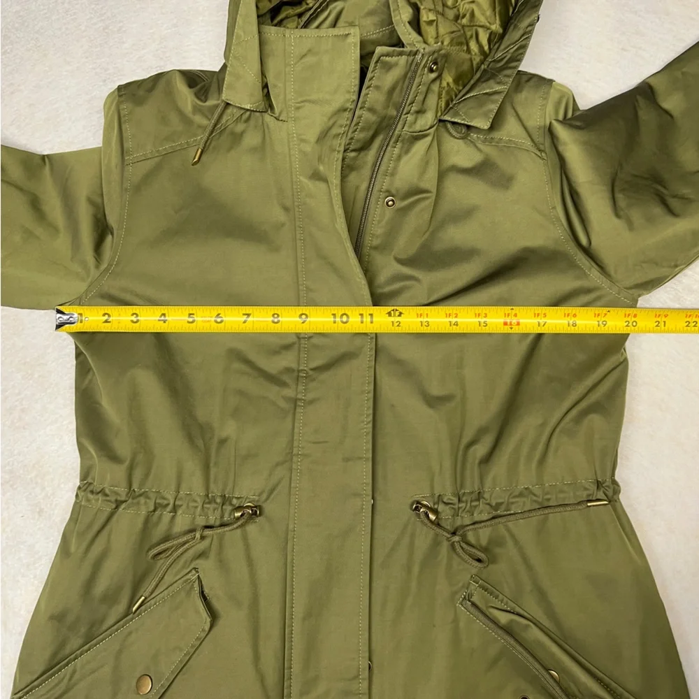 Banana Republic Women’s‎ Small Olive Quilted Hooded Parka Coat - Picture 5 of 9